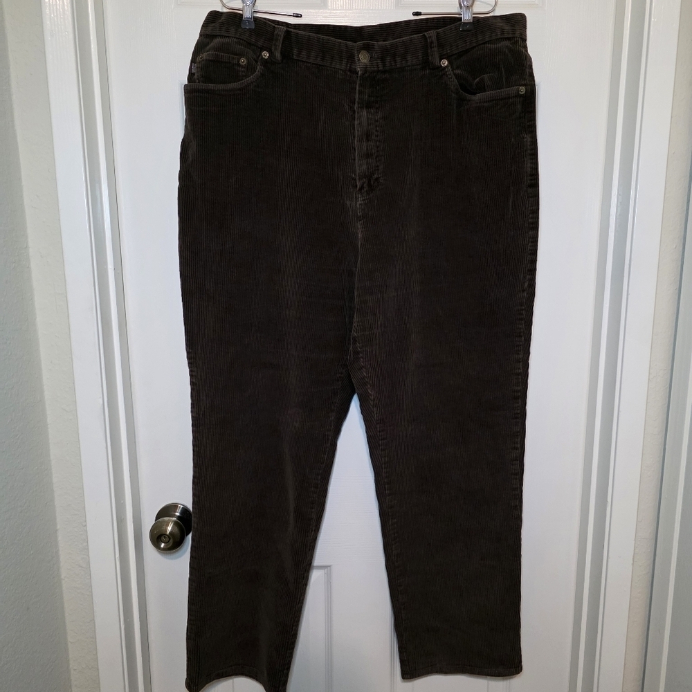Lauren Jean Co Ralph Lauren Pants 18W Brown Corduroy High Rise Straight Leg